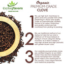 Organic Premium Grade Hand Picked Whole Cloves 3.5oz. Harvested from a USDA Certified Organic Farm in Sri Lanka