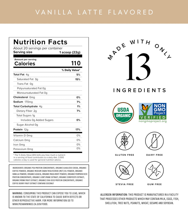 Truvani Vegan Pea Protein Powder | Vanilla | 20g Organic Plant Based Protein | 18 Servings | Keto | Gluten & Dairy Free | Low Carb | No Added Sugar
