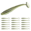 RUNCL Swimbaits Paddle 10/20/30/40PCS, 5/4/3/2 Inchs Paddle Tail, Soft Lure for Trout Crappie Bass, Durable Plastic Bait Swimmer for Saltwater/Freshwater, Fishing Lover's Gift