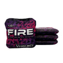 FIRE CORNHOLE | Cornhole Bags | ACL Pro Approved | Weather Resistant | Regulation Size and Weight | Vengeance Series | Set of 4 | Made in The USA (Green Apple)