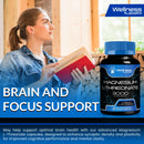 Magnesium l-Threonate Supplement Capsules 120 Count - 3000mg - High Absorption Magnesium Supplement Liposomal, Ultra Strength Magnesium Threonate for Brain, Sleep Support, Energy, and Heart Health