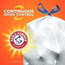 Hefty Ultra Strong 13 Gallon Trash Bags, Tall Kitchen Trash Bags 13 Gallon Size, Drawstring Closure, Continuous Odor Control, White, Clean Burst Scent, 110 Bags