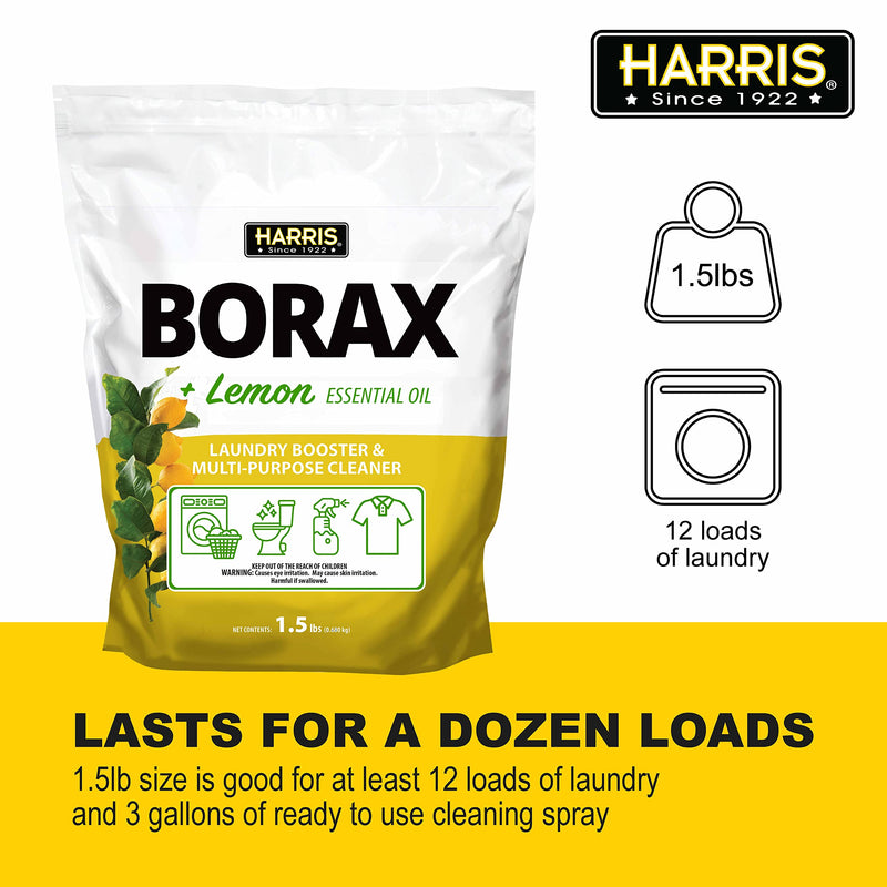 Harris Borax Powder Laundry Booster and Multipurpose Cleaner, 1.5lb (Unscented)