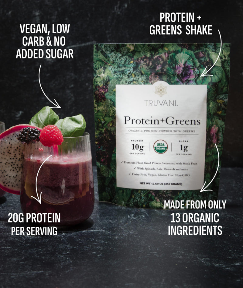 Truvani Vegan Pea Protein Powder | Vanilla | 20g Organic Plant Based Protein | 18 Servings | Keto | Gluten & Dairy Free | Low Carb | No Added Sugar
