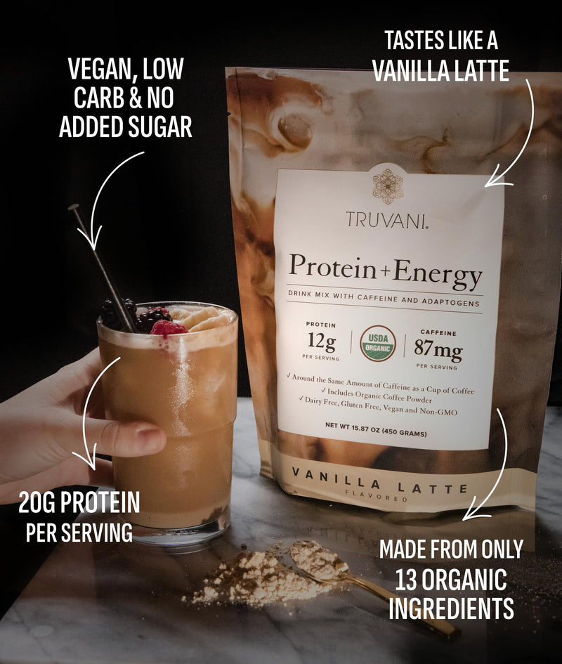 Truvani Vegan Pea Protein Powder | Vanilla | 20g Organic Plant Based Protein | 18 Servings | Keto | Gluten & Dairy Free | Low Carb | No Added Sugar