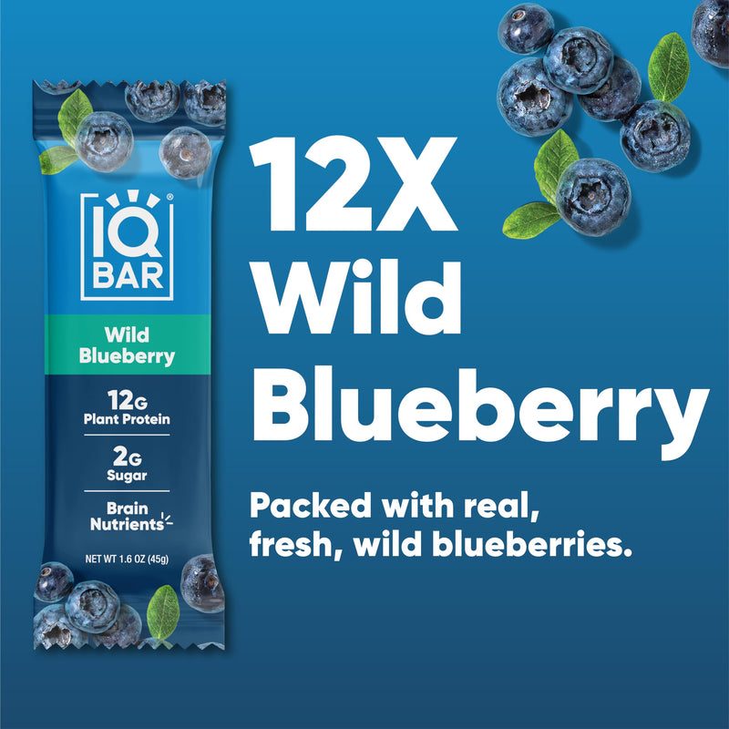 IQBAR Brain and Body Plant Protein Bars - Chocolate Lovers Variety - 12-Count Low Carb - Gluten Free, High Fiber, Vegan Snacks - Low Sugar Meal Replacement