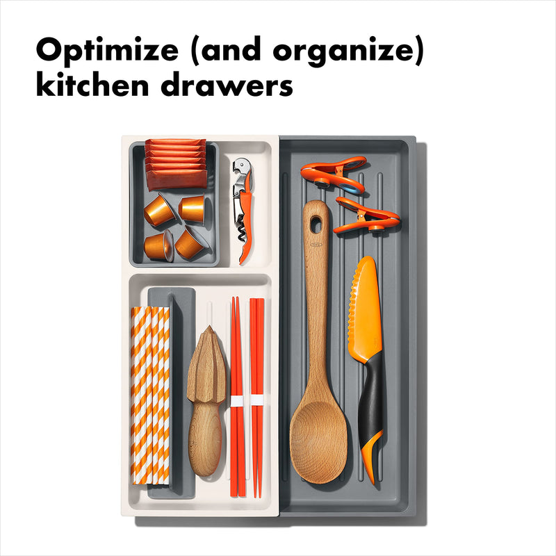 OXO Good Grips Kitchen Drawer, Expandable Utensil Organizer, White