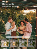 Outdoor String Lights 25 Feet G40 Globe LED Patio Lights with 13 Edison Plastic Bulbs(1 Spare), Waterproof Connectable Hanging Christmas Lights for Backyard Porch Balcony Party Xmas Decor, Black