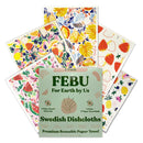 FEBU Reusable Paper Towels Washable | 5 Pack Japanese Pattern Swedish Dish Towels | Swedish Dishcloths for Kitchen | Non-Scratch Cellulose Sponge Cloths | No Odor, Biodegradable, Swedish Cloths