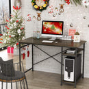 Engriy Writing Computer Desk 47", Home Office Study Desk with 2 Storage Shelves on Left or Right Side, Industrial Simple Style Wood Table Metal Frame for PC Laptop Notebook