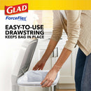 Glad Tall Kitchen Drawstring Trash Bags - Odorshield 13 Gallon White Trash Bag, Febreze Fresh Clean, 110 Count