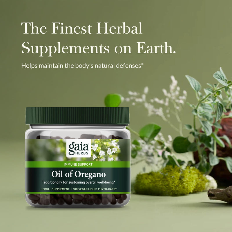 Gaia Herbs, Oil of Oregano, Vegan Liquid Phyto Capsules - Immune and Intestinal Support Supplement for Healthy Digestive Flora, 120-Count (Pack of 1)