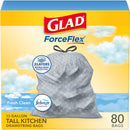 Glad Tall Kitchen Drawstring Trash Bags - Odorshield 13 Gallon White Trash Bag, Febreze Fresh Clean, 110 Count