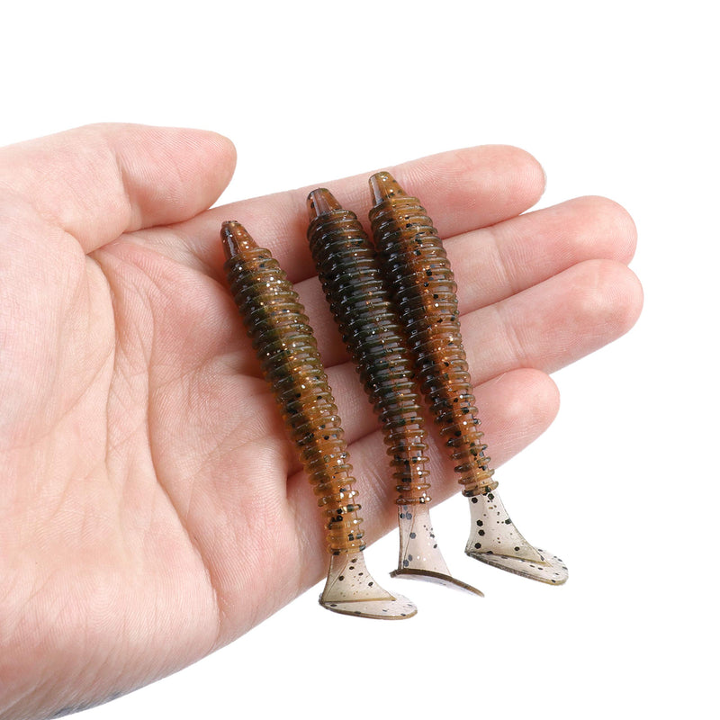 RUNCL Swimbaits Paddle 10/20/30/40PCS, 5/4/3/2 Inchs Paddle Tail, Soft Lure for Trout Crappie Bass, Durable Plastic Bait Swimmer for Saltwater/Freshwater, Fishing Lover's Gift