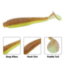 RUNCL Swimbaits Paddle 10/20/30/40PCS, 5/4/3/2 Inchs Paddle Tail, Soft Lure for Trout Crappie Bass, Durable Plastic Bait Swimmer for Saltwater/Freshwater, Fishing Lover's Gift