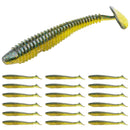 RUNCL Swimbaits Paddle 10/20/30/40PCS, 5/4/3/2 Inchs Paddle Tail, Soft Lure for Trout Crappie Bass, Durable Plastic Bait Swimmer for Saltwater/Freshwater, Fishing Lover's Gift