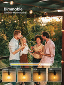 Outdoor String Lights 25 Feet G40 Globe LED Patio Lights with 13 Edison Plastic Bulbs(1 Spare), Waterproof Connectable Hanging Christmas Lights for Backyard Porch Balcony Party Xmas Decor, Black