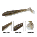 RUNCL Swimbaits Paddle 10/20/30/40PCS, 5/4/3/2 Inchs Paddle Tail, Soft Lure for Trout Crappie Bass, Durable Plastic Bait Swimmer for Saltwater/Freshwater, Fishing Lover's Gift