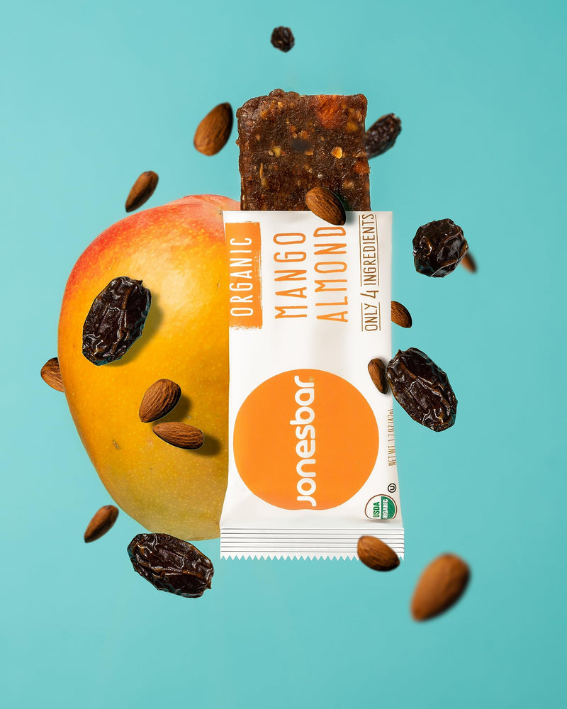 JONESBAR (Variety Pack, 12 Count (Pack of 1)), USDA Organic Fruit & Nut Bar, Non-GMO, Kosher, Vegan, Gluten Free, Simple Snack Bar