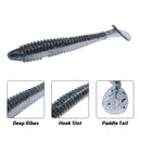 RUNCL Swimbaits Paddle 10/20/30/40PCS, 5/4/3/2 Inchs Paddle Tail, Soft Lure for Trout Crappie Bass, Durable Plastic Bait Swimmer for Saltwater/Freshwater, Fishing Lover's Gift