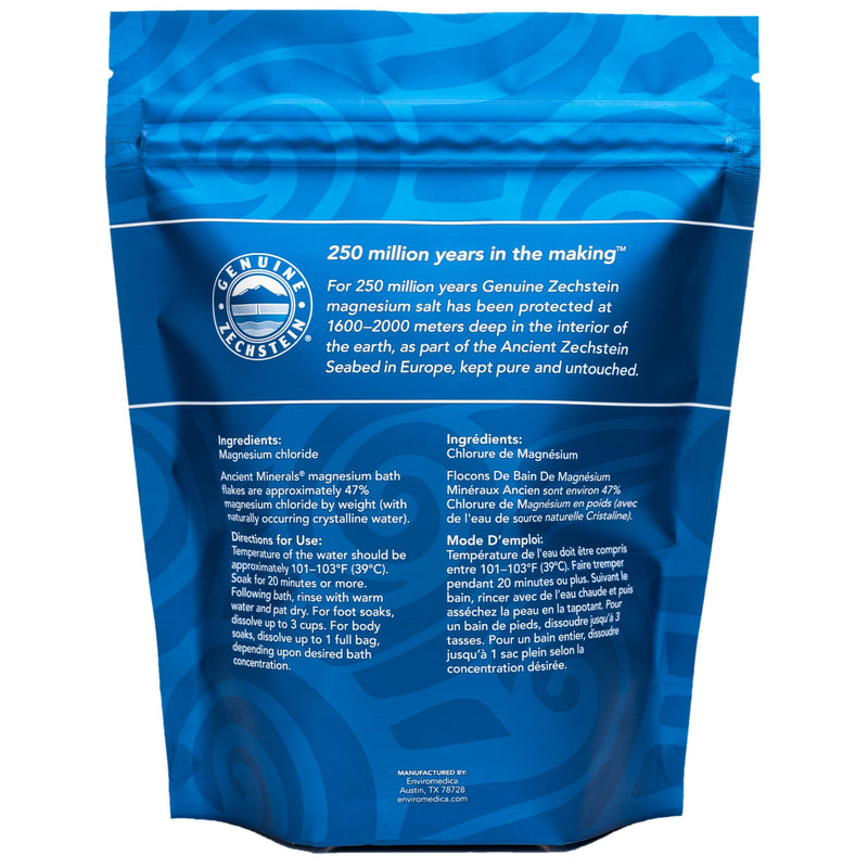 Ancient Minerals Magnesium Bath Flakes - Bathing Alternative to Epsom Salt - Soak in Natural Salts - High-Absorption Efficiency for Relaxation, Wellness & Muscle Relief - 8 lbs