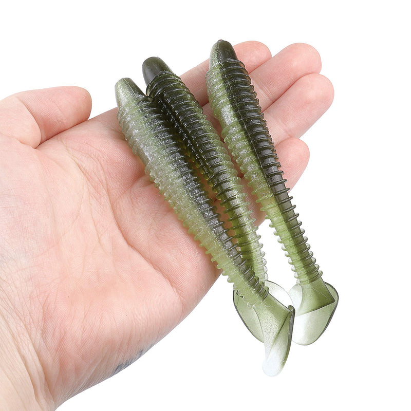 RUNCL Swimbaits Paddle 10/20/30/40PCS, 5/4/3/2 Inchs Paddle Tail, Soft Lure for Trout Crappie Bass, Durable Plastic Bait Swimmer for Saltwater/Freshwater, Fishing Lover's Gift
