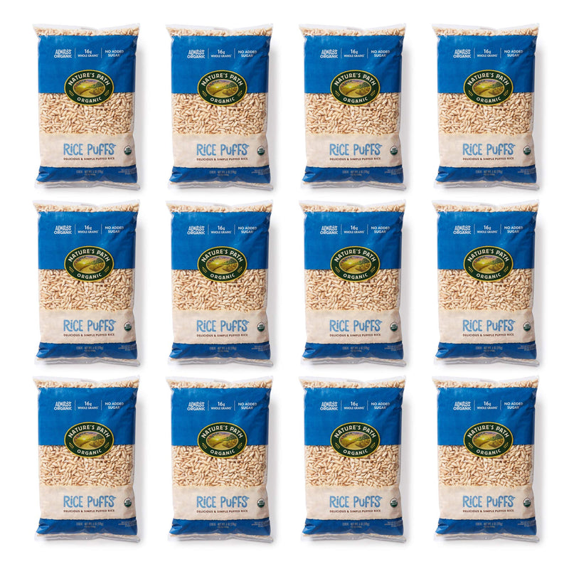 Nature's Path Organic Kamut Puffs Cereal,Earth Friendly Package, Khorasan Wheat Puffs, Non-GMO, 16g Whole Grains, No Added Sugar,6 Ounce (Pack of 12)