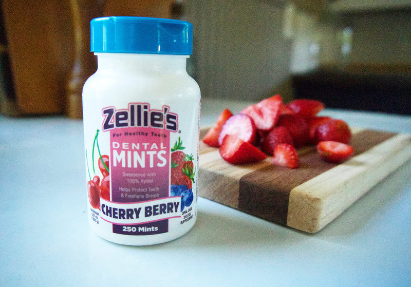Zellie's | 100% Xylitol Sugar Free Breath Mints Combo Pack | Includes (1) Cherry Berry Breath Mints 250 Count & (1) Cool Fruit Breath Mints 250 Count | (2 Pack)