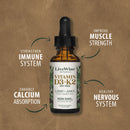 Vitamin D3 with K2 Liquid Drops, All Natural, Non-GMO, 1208iu D3 and 25mcg K2 (mk7) per Serving, Support Your Bones, Immune System and Energy Levels, with or Without Peppermint Oil