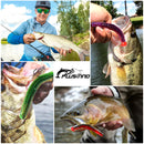 PLUSINNO 133PCS 5.5" Wacky Worm Fishing Lure Kit, Soft Plastic Fishing Lures, Grub Baits Hook Wacky Rig Bass Trout Fishing Worms Lures w/Tackle Box-A