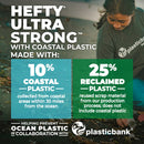 Hefty Ultra Strong 13 Gallon Trash Bags, Tall Kitchen Trash Bags 13 Gallon Size, Drawstring Closure, Continuous Odor Control, White, Clean Burst Scent, 110 Bags