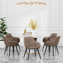 annjoe Faux Leather Accent Arm Chairs for Living Room Leisures/ Upholstered Chair with Metal Legs Set of 2 for Home Kitchen Office Bistro Cafe, Brown