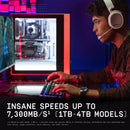 WD_BLACK 1TB SN850X NVMe Internal Gaming Solid State Drive with Heatsink - Works with Playstation 5, Gen4 PCIe, M.2 2280, Up to 7,300 MB/s - WDS100T2XHE