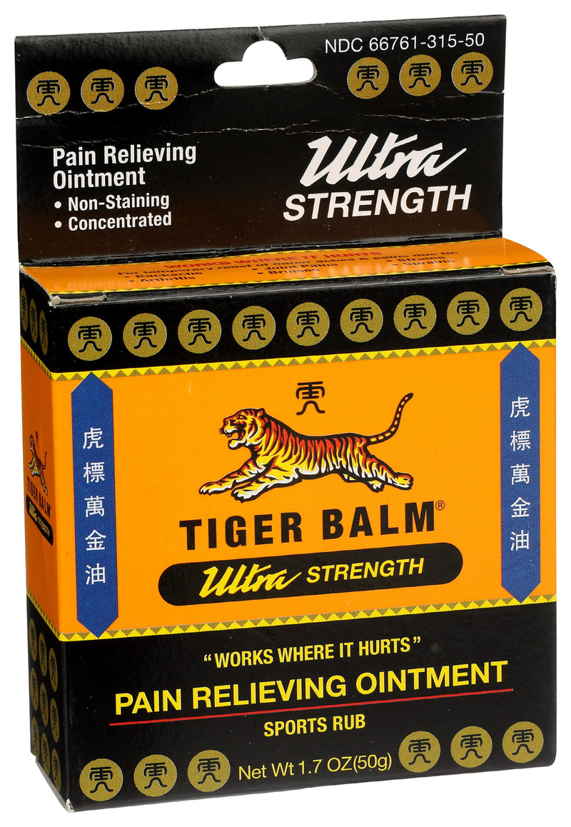 Tiger Balm Pain Relieving Ointment Ultra Strength Non-staining, 1.7 Ounce