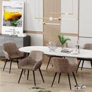 annjoe Faux Leather Accent Arm Chairs for Living Room Leisures/ Upholstered Chair with Metal Legs Set of 2 for Home Kitchen Office Bistro Cafe, Brown