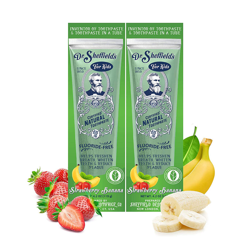 Dr. Sheffield’s Certified Natural Toothpaste (Extra-Whitening) - Great Tasting, Fluoride Free Toothpaste/Freshen Your Breath, Whiten Your Teeth, Reduce Plaque (2-Pack)