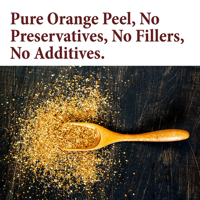 The Spice Way Orange Peel - Granules (4 oz) without any preservatives. Great for cooking, baking and tea.