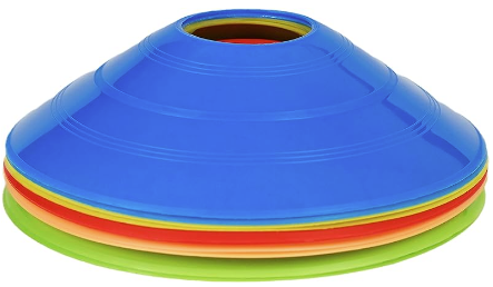 10 Pack Durable Disc Cones Sets Playing Field Marker for Agility Training, Football, Kids, Sports, Cone Markers (5 Colors), red,orange,yellow,green,blue, Small