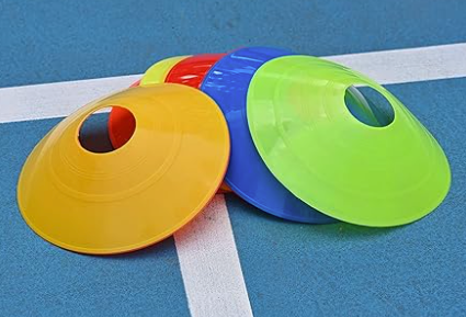 10 Pack Durable Disc Cones Sets Playing Field Marker for Agility Training, Football, Kids, Sports, Cone Markers (5 Colors), red,orange,yellow,green,blue, Small