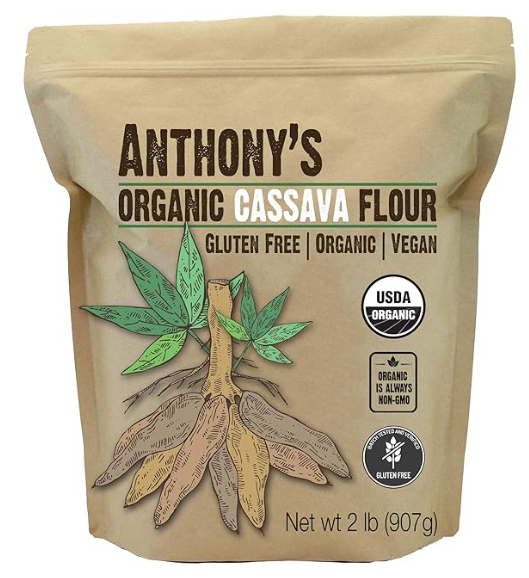 Anthony's Organic Cassava Flour, 2 lb, Batch Tested Gluten Free, Vegan, Non GMO