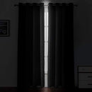 LEMOMO Blackout Curtains 52 x 84 inch/Black Set of 2 Panels/Thermal Insulated Room Darkening Bedroom Curtains