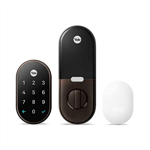 Google Nest x Yale Lock - Tamper-Proof Smart Lock for Keyless Entry - Keypad Deadbolt Lock for Front Door - Works with Nest Secure Alarm System - Satin Nickel
