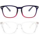 livho 2 Pack Blue Light Blocking Glasses, Computer Reading/Gaming/TV/Phones Glasses for Women Men,Anti Eyestrain & UV Glare (*B1 Light Blcak+Clear, Clear)