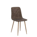 CangLong Modern ‎Faux Leather Dining Chairs, PU Cushion Seat Back，Metal Legs for Kitchen Dining Room Side Chair, Set of 2, Brown