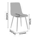 CangLong Modern ‎Faux Leather Dining Chairs, PU Cushion Seat Back，Metal Legs for Kitchen Dining Room Side Chair, Set of 2, Brown