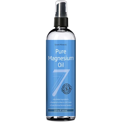 Pure Magnesium Oil Spray - Big 12 fl oz (Lasts 9 Months) 100% Natural, USP Grade = No Unhealthy Trace Minerals - from an Ancient Underground Permian Seabed in USA - Free Ebook Included