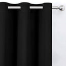 LEMOMO Blackout Curtains 52 x 84 inch/Black Set of 2 Panels/Thermal Insulated Room Darkening Bedroom Curtains