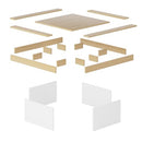 Tribesigns Square LED Coffee Table Maple & White Engineered Wood Coffee Table Low Coffee Table for Living Room Rustic Farmhouse Coffee Table