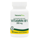 NaturesPlus Vitamin B1 (Thiamin HCI), Sustained Release - 300 mg, 90 Vegetarian Tablets - Natural Energy Boost, Helps Metabolize Carbohydrates - Gluten-Free - 90 Servings