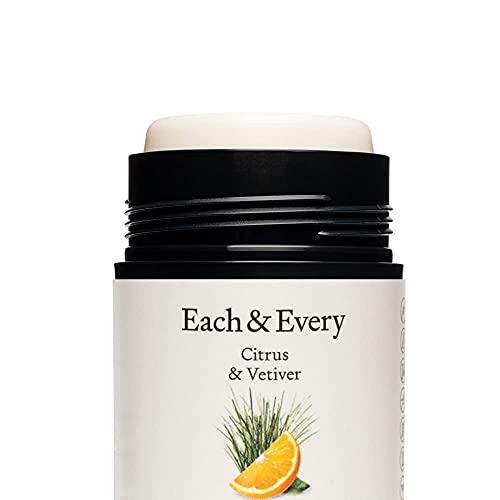 Each & Every 2-Pack Natural Aluminum-Free Deodorant for Sensitive Skin with Essential Oils, Plant-Based Packaging (Unscented, 2.5 Ounce (Pack of 2))